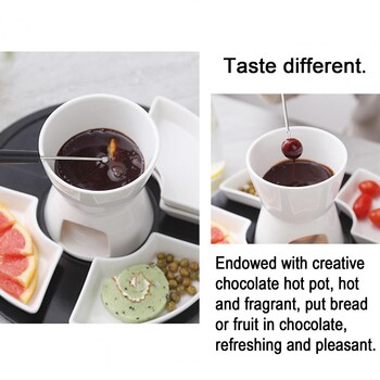 Ceramic Fondue Warmer Ceramic Fondue Pot Κομψό Κεραμικό Fondue Butter Warmer σετ για τυρί σοκολάτας για ακόμη και για βουτιές