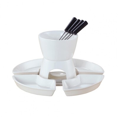 Încălzitor pentru fondue din ceramică Oală pentru fondue din ceramică Set elegant pentru încălzit unt pentru fonduă din ceramică pentru ciocolată, brânză, chiar pentru scufundare