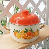 Πορτοκαλί σμάλτο στιφάδο, Hotpot, Μαγειρική κατσαρόλα, Είδη κουζίνας για τηγάνια κουζίνας, Επαγωγική Ανοιχτή Φλόγα, Universal