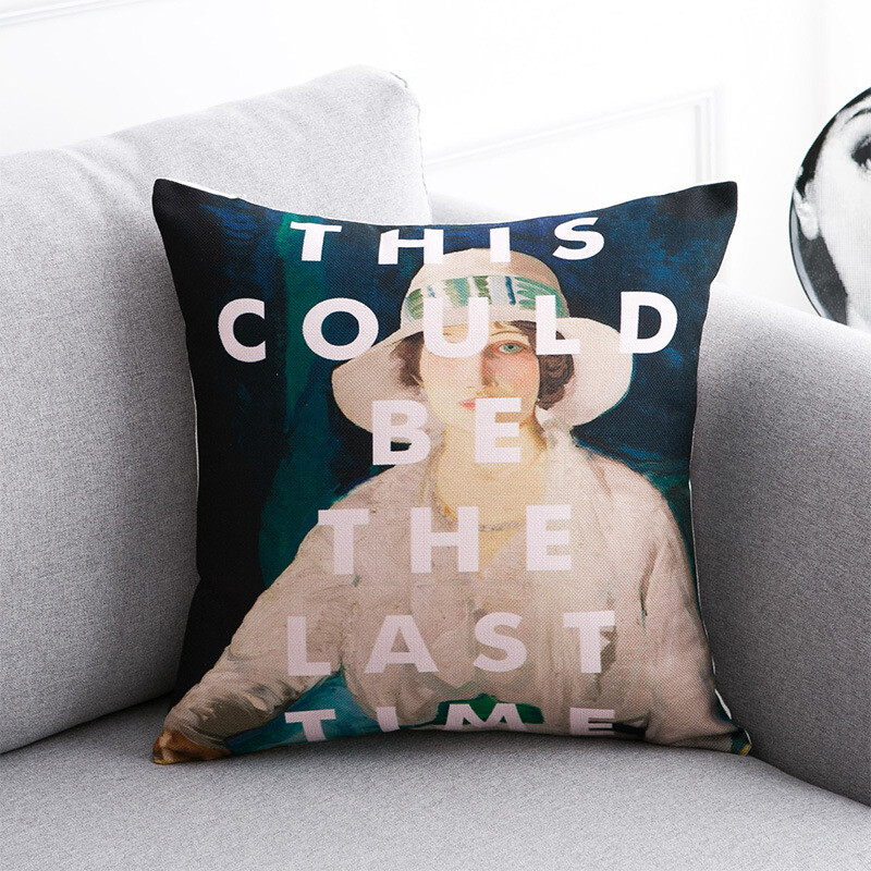 Irodalmi és művészeti olajfestő Kanapépárnák Autópárnák Párnák Logók céges ajándékokhoz