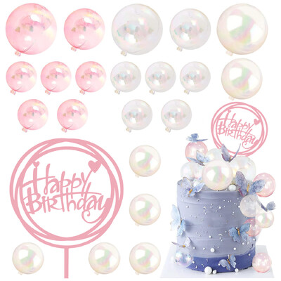 22 τμχ. Πολύχρωμο κάλυμμα κέικ μπάλας Mini balloon Cupcake Topper DIY Αφρώδες κάλυμμα για τούρτα για πάρτι επετείου γάμου