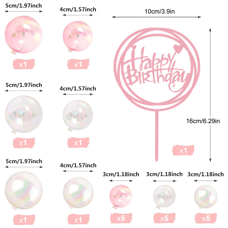 22db színes golyós torta felső mini léggömb cupcake topper barkács hab golyós torta betét dekoráció házassági évfordulóra