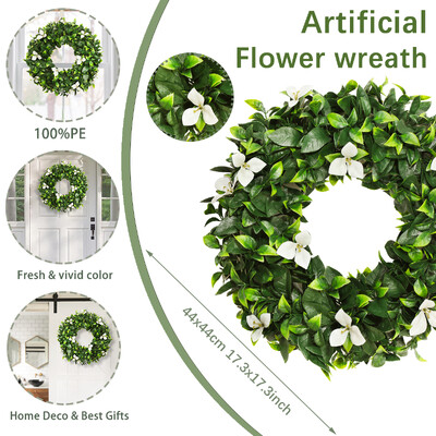 XIYA FLOWER Τεχνητά Λουλούδια Στεφάνι Φύλλο Ευκάλυπτου Λεβάντα Μιλάνο Πυξάρι Δαχτυλίδι Τεχνητό Φυτό Πλαστικό Υλικό Garden Deco