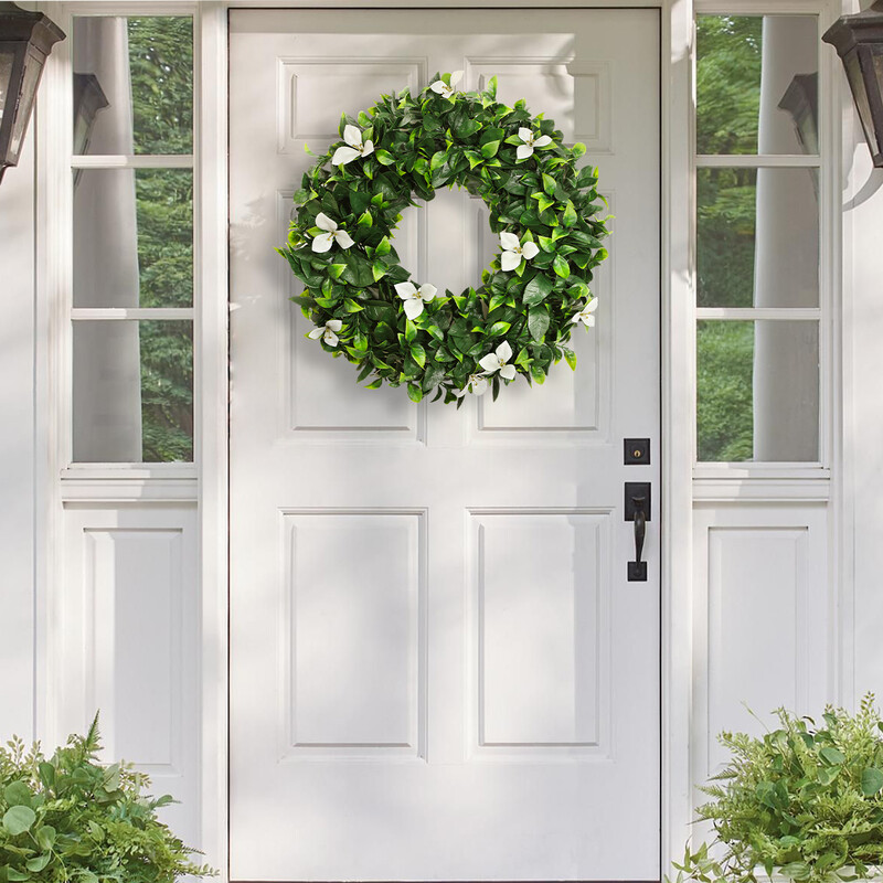 XIYA FLOWER Művirágok Koszorú Eukaliptusz Levél Levendula Milánó buxus gyűrű Műnövény Műanyag Kert Deco