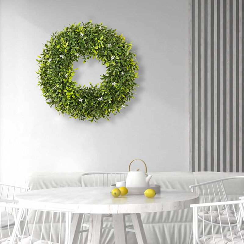 XIYA FLOWER Művirágok Koszorú Eukaliptusz Levél Levendula Milánó buxus gyűrű Műnövény Műanyag Kert Deco