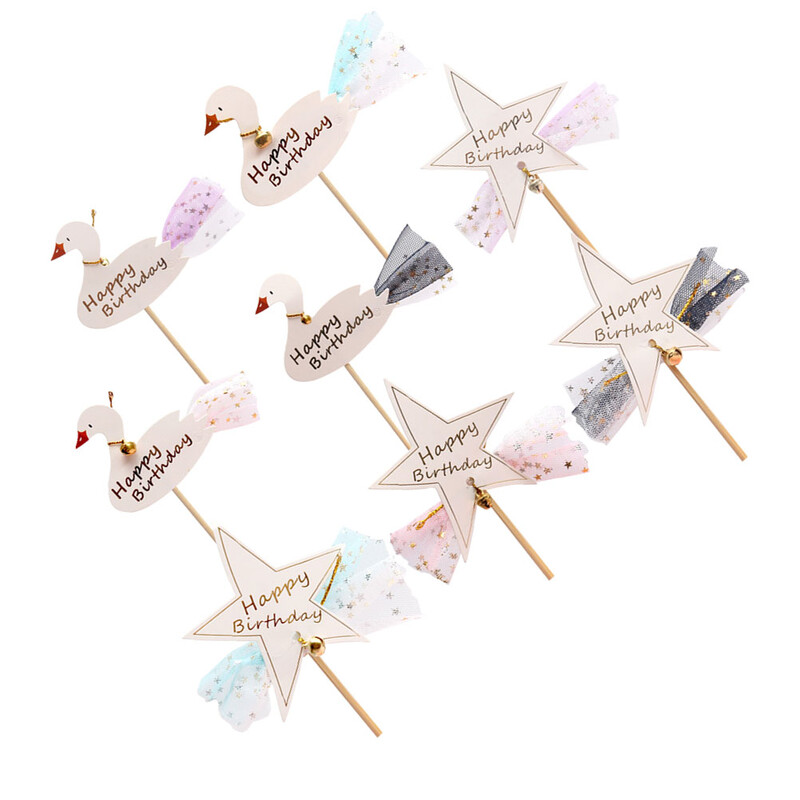 Hattyú hercegnő torta csillag desszert topper születésnapi parti topperek Capacillos para cupcake