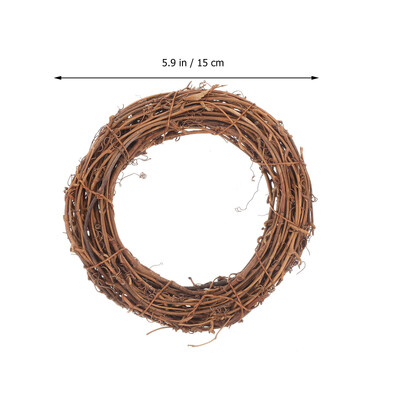 5 τμχ Δαχτυλίδι Garland Rattan DIY Halloween Dreamcatcher Making Rings Κρεμαστό 1200X1200X200CM Πλαίσιο Κρεμαστό στεφάνι καφέ