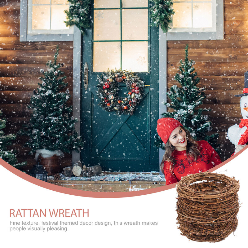 5 db Garland Rattan barkácsgyűrű Halloween Álomfogó Gyűrűk készítése Medál 1200X1200X200CM Keret Akasztó Koszorú Barna