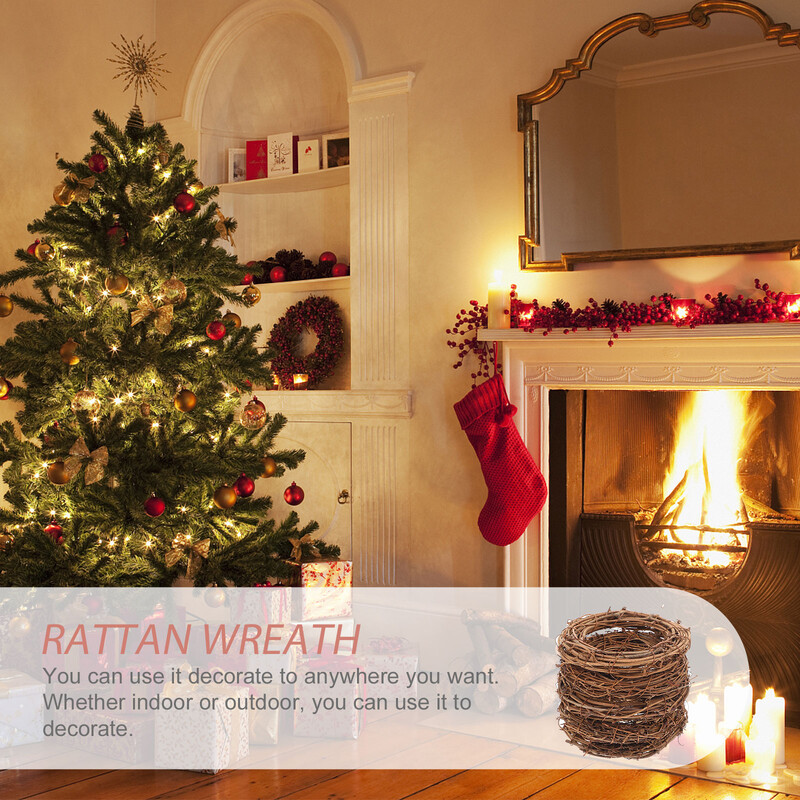 5 db Garland Rattan barkácsgyűrű Halloween Álomfogó Gyűrűk készítése Medál 1200X1200X200CM Keret Akasztó Koszorú Barna