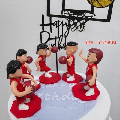 Θέμα μπάσκετ Happy Birthday Διακοσμητικό κέικ Cupcake Topper Cute Sport fans For Boys Party Dessert Cake Decorations Δώρο