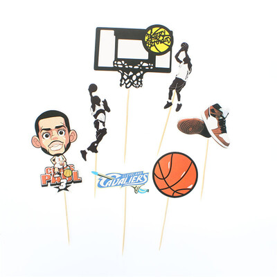 Θέμα μπάσκετ Happy Birthday Διακοσμητικό κέικ Cupcake Topper Cute Sport fans For Boys Party Dessert Cake Decorations Δώρο