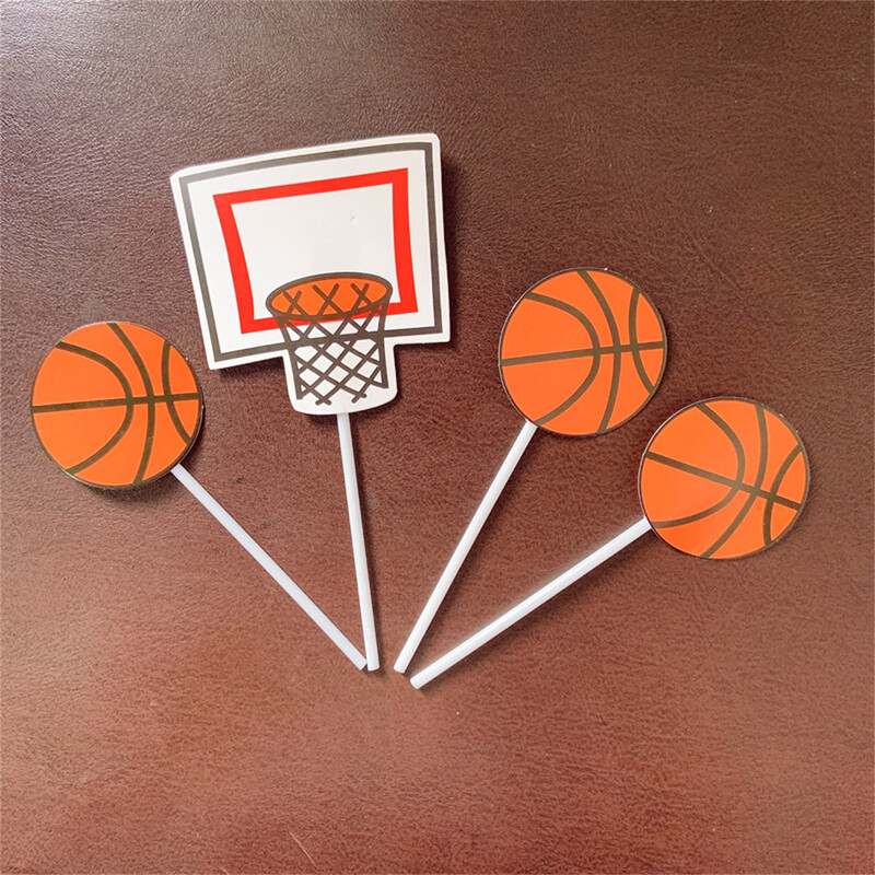Kosárlabda téma Boldog születésnapot Cupcake tortadísz Topper Aranyos sportrajongók fiúknak Party Desszert Tortadíszek Ajándék