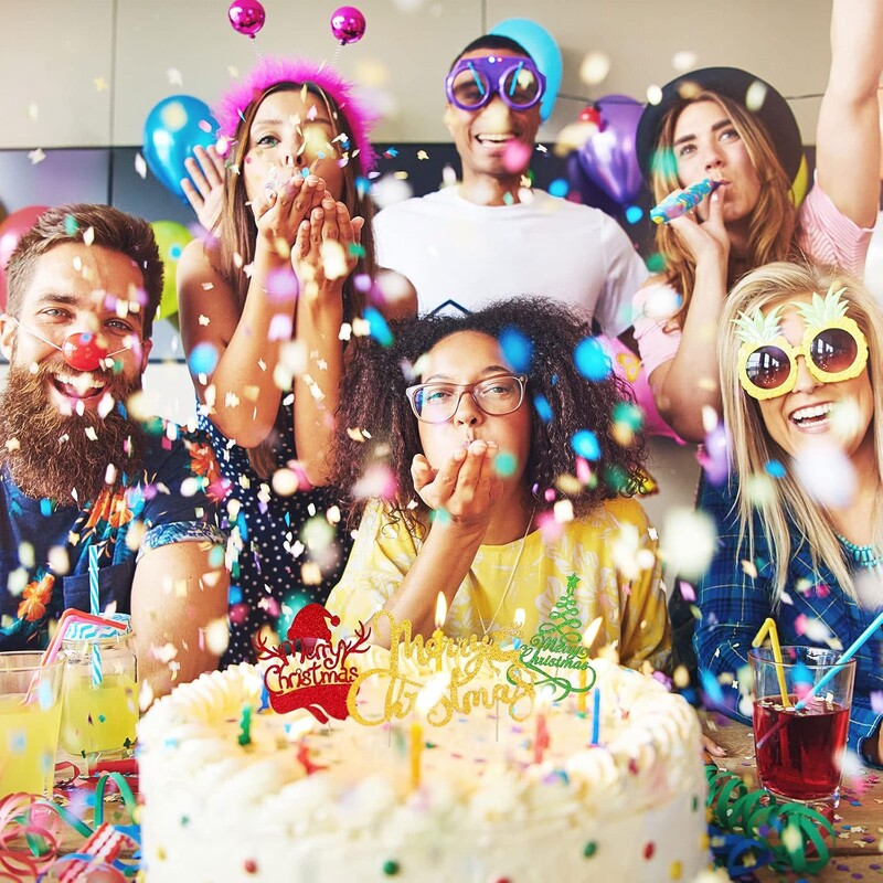 24 db karácsonyi tortafeltét 3 dizájn csillogó tortafeltét karácsonyfa hóember asztal középső ételválogatás Cupcake dekoráció