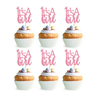 12Pcs Its A Boy Girl Cupcake Toppers Cake Επιλογές για Baby Shower 1ων γενεθλίων Φύλων Αποκάλυψη Διακοσμήσεις πάρτι