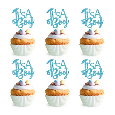 12Pcs Its A Boy Girl Cupcake Toppers Cake Επιλογές για Baby Shower 1ων γενεθλίων Φύλων Αποκάλυψη Διακοσμήσεις πάρτι