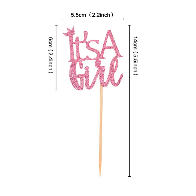 12 db It`s A Boy Girl Cupcake Toppers Tortaválogatás Baby Show-hoz 1. születésnap Neme Felfedi Party Dekoráció