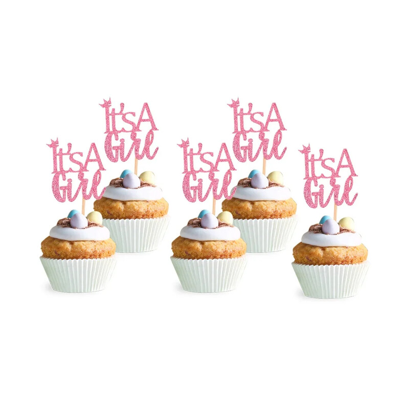 12 db It`s A Boy Girl Cupcake Toppers Tortaválogatás Baby Show-hoz 1. születésnap Neme Felfedi Party Dekoráció