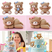 Bear Dolls Διακόσμηση τούρτας Cake Topper Παιδικό παιχνίδι για αγοράκι 1ο γενέθλιο Baby Shower Fender Reveal DIY Party Supplies