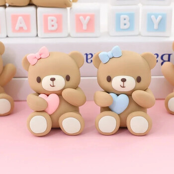 Bear Dolls Cake Decoration Cake Topper Детска играчка за бебе момче момиче 1-ви рожден ден Baby Shower Gender Reveal Направи си сам парти консумативи