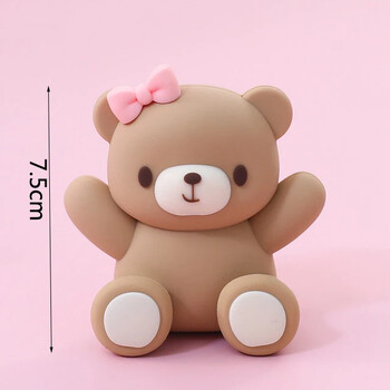 Bear Dolls Cake Decoration Cake Topper Детска играчка за бебе момче момиче 1-ви рожден ден Baby Shower Gender Reveal Направи си сам парти консумативи