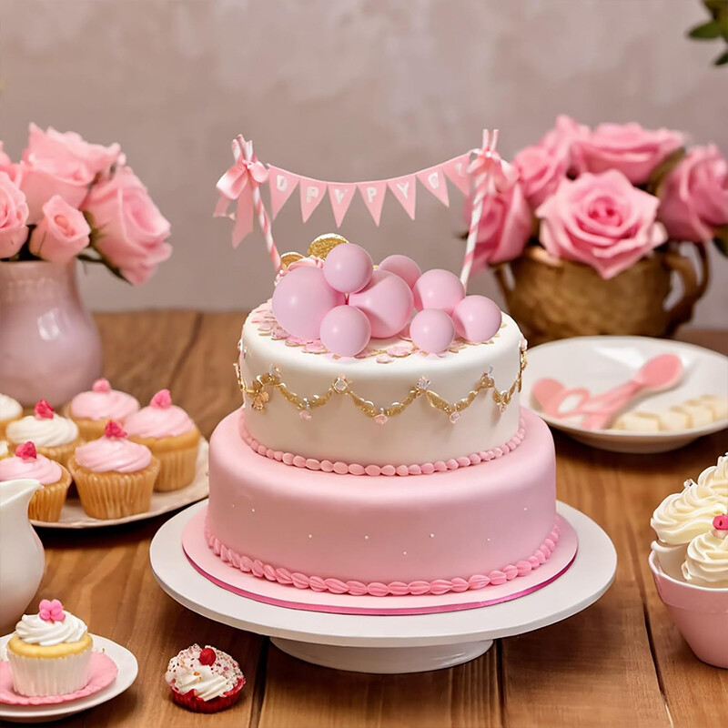 20 db Rózsaszín golyós tortafeltét Díszítések Barkácsolás habgolyós tortabetét Cupcake Toppers Házassági évfordulós születésnapi parti kellékek