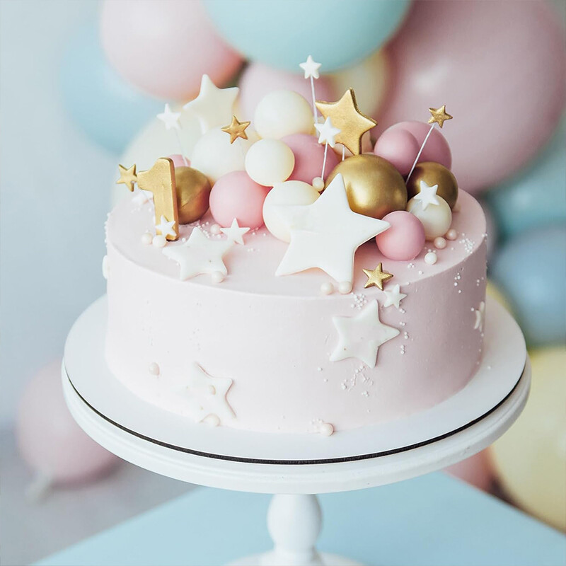 20 db Rózsaszín golyós tortafeltét Díszítések Barkácsolás habgolyós tortabetét Cupcake Toppers Házassági évfordulós születésnapi parti kellékek