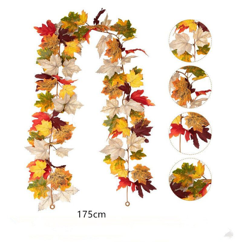 Őszi juharlevél füzér mesterséges lombozat sütőtök bogyó füzér őszi függő szőlőfüzér hálaadás dekoráció otthonra