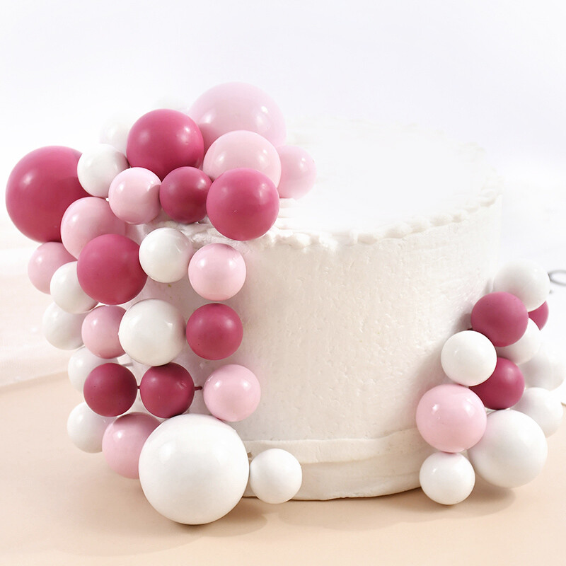 32db Rózsaszín Arany Golyós tortafesték Gyöngygolyók Cupcake Toppers Zászló Gyerekeknek Születésnapi Esküvői Torta dekorációs Eszközök Babazuhany