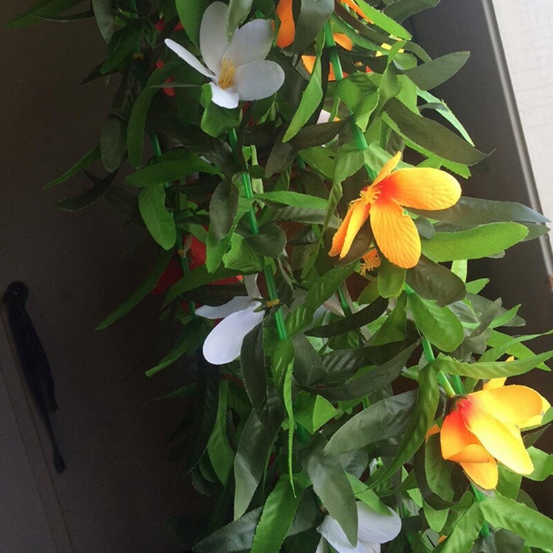 Luau Leis 3 db művirág trópusi hawaii lej leveles nyaklánc hula jelmezhez és strandpartihoz