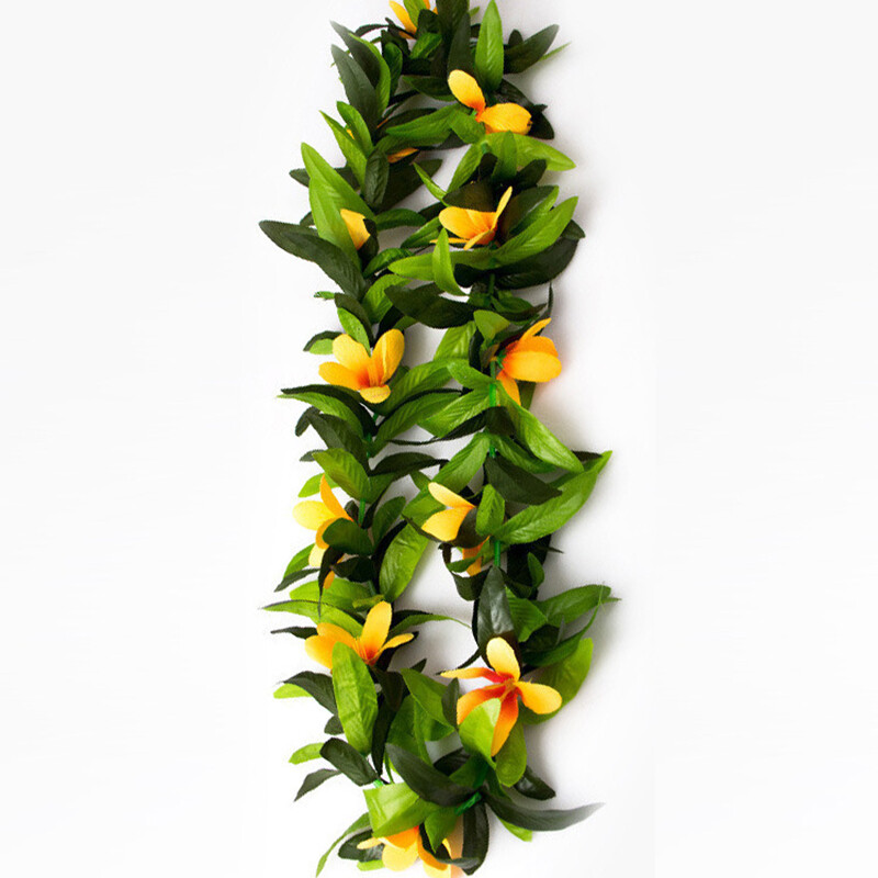 Luau Leis 3 db művirág trópusi hawaii lej leveles nyaklánc hula jelmezhez és strandpartihoz