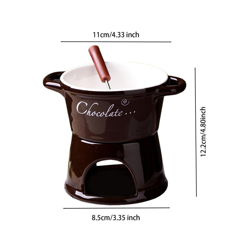 Ghiveci pentru fonduă de ciocolată Aparate de bucătărie Set oală pentru fondue Oală de topire din porțelan pentru bomboane Desert Supă de gătit Cina