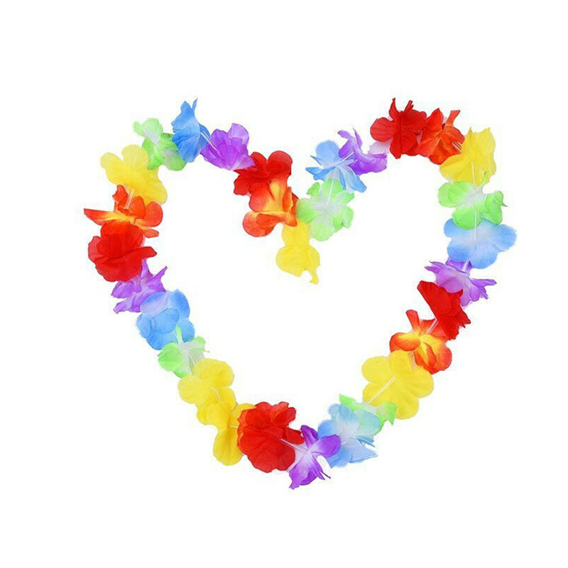 1db/tétel Hawaii Party Leis Virág Koszorú Garland Hawaii Nyaklánc Torpil Hawai Virágos Farmhouse Decor Hawaii