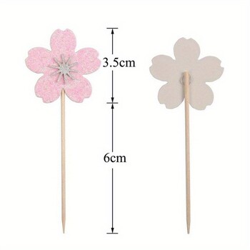 10 бр. Cherry Blossoms Cupcake Topper Клечка за зъби Десертни Toppers Избор на декорация на торта за сватба, рожден ден Консумативи