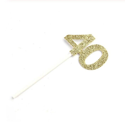 12 τμχ Gold Glitter Number 30 40 50 60 70 Cupcake Toppers for 30th 40th 50th 60th 70th Birthday Party Cake Decoration