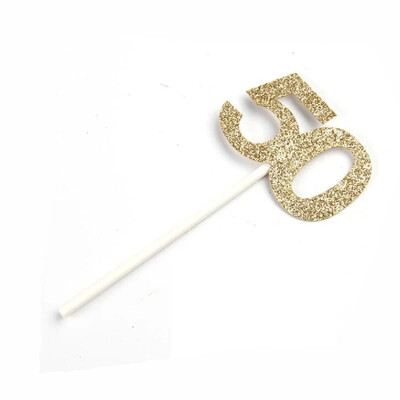 12 τμχ Gold Glitter Number 30 40 50 60 70 Cupcake Toppers for 30th 40th 50th 60th 70th Birthday Party Cake Decoration