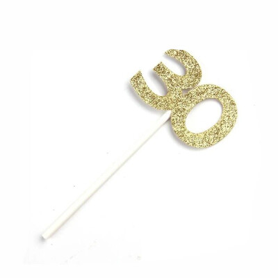 12 τμχ Gold Glitter Number 30 40 50 60 70 Cupcake Toppers for 30th 40th 50th 60th 70th Birthday Party Cake Decoration
