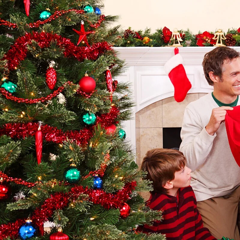 1,8M karácsonyi PVC talmi szalag füzér karácsonyfára függő műanyag színes csillagdíszek Otthoni karácsonyi esküvői dekorációk