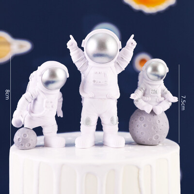 Astronaut Cake Διακόσμηση Planets Topper Spaceman Στολίδια ψησίματος για Kid Boy Universe Outer Space πάρτι γενεθλίων