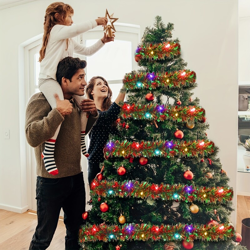 5M/16FT karácsonyi talmi füzér LED-lámpákkal fára akasztó szoba dekorációhoz Party Favor karácsonyi kellékek ünnepi dekoráció