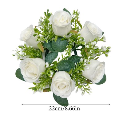 Floral Candle Rings Artificial Floral Candle Wreaths Διακοσμητικό Κηροπήγιο στεφάνι για σκάλα μοκέτα τοίχου παραθύρου