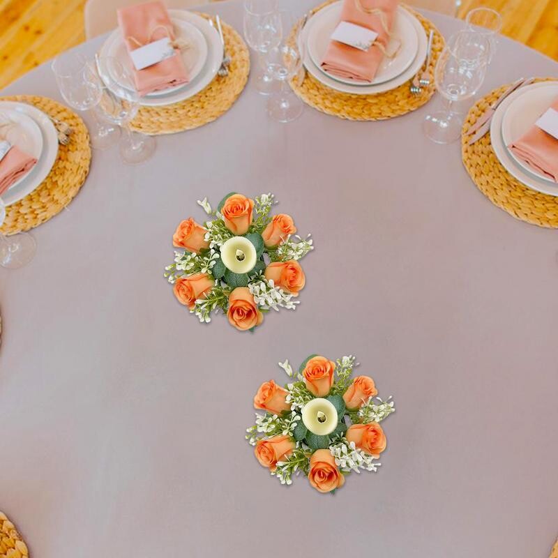 Virágos gyertyagyűrűk Művirágos gyertyakoszorúk Dekoratív gyertyatartó koszorú ablakfalhoz szőnyeglétra