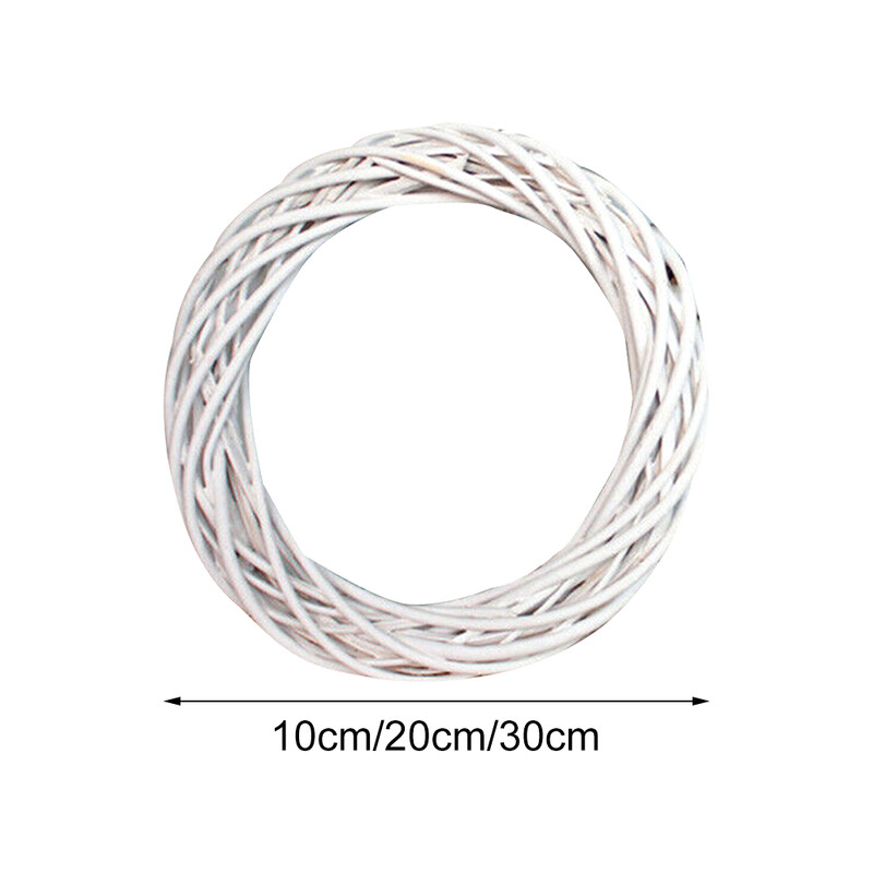 Fehér rattan koszorú gyűrű DIY húsvéti tojás dekoráció művirág füzér Kellemes Húsvéti Party Ajándékok Esküvői Otthoni dekoráció