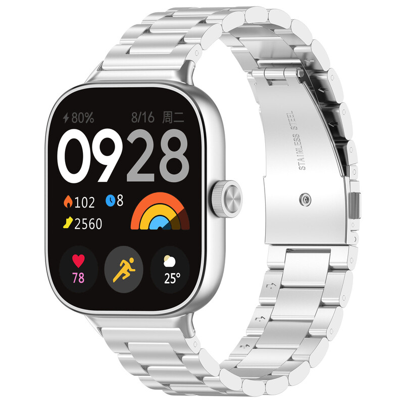 Alkalmas a Redmi Watch 4 három Pearl Steel Band Redmi Watch 4 Metal Band Xiaomi Mi Band 8 Pro csuklószíjhoz