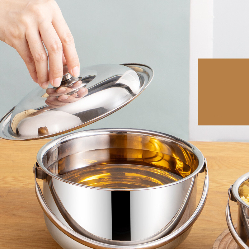 Fazék leves Főzés acél rozsdamentes pörkölt tálak Stockpot Konyhai edények Serpenyő Fém Handleramen fazekak és serpenyők edénykészlet