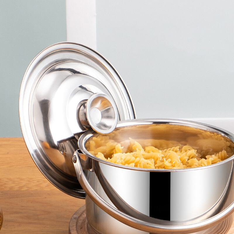 Fazék leves Főzés acél rozsdamentes pörkölt tálak Stockpot Konyhai edények Serpenyő Fém Handleramen fazekak és serpenyők edénykészlet