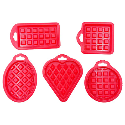 5 vnt. / rinkinys Maisto klasės silikoninė vaflinė forma Virtuvė Aplinkos apsauga Tortų kepimo reikmenys Širdies apvali kvadratinė forma