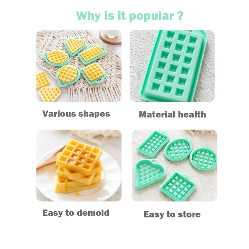 5 vnt. / rinkinys Maisto klasės silikoninė vaflinė forma Virtuvė Aplinkos apsauga Tortų kepimo reikmenys Širdies apvali kvadratinė forma
