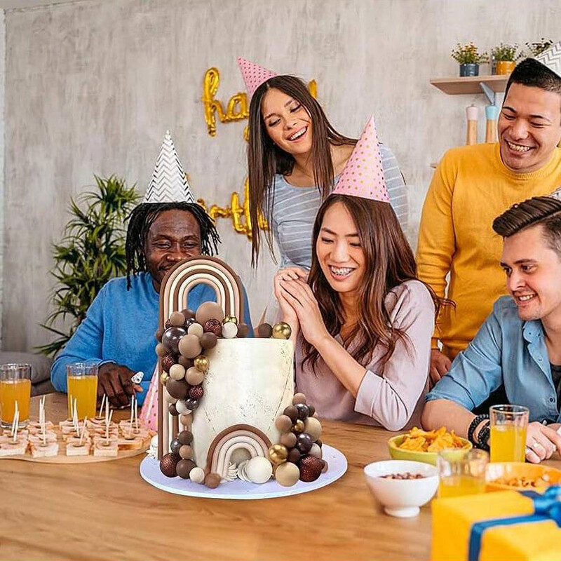 56 DB golyós torta válogatás színes golyó alakú torta teteje Pearl Balls tortabetét party dekorációs kellékekhez Barna sorozat színei