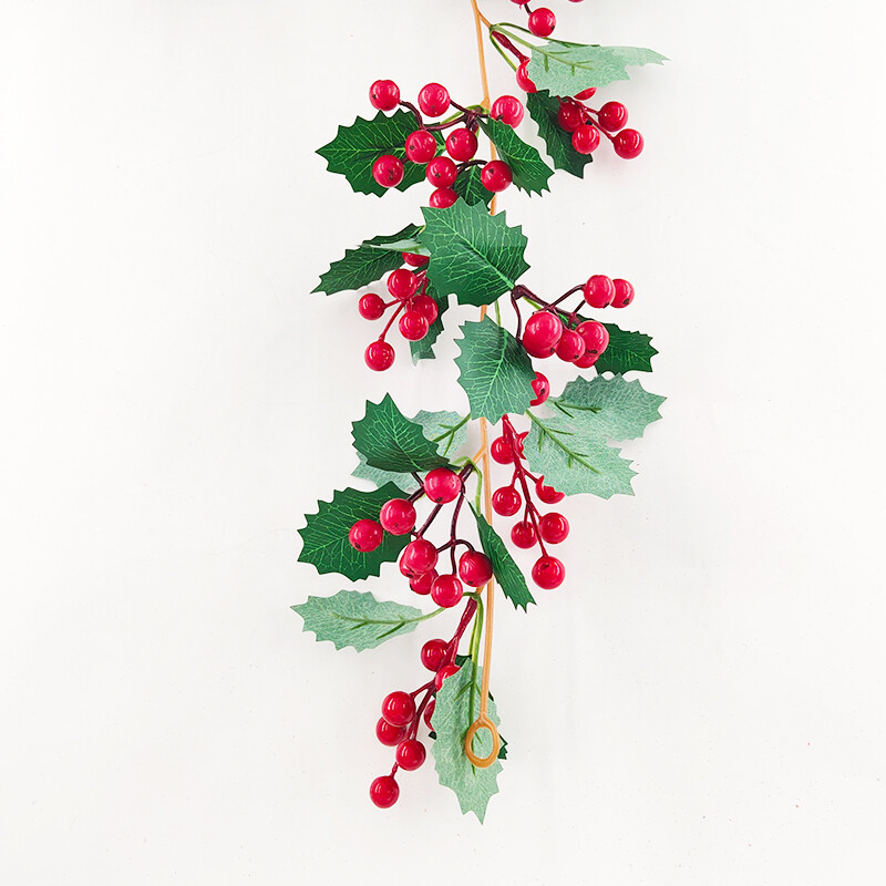 karácsonyi hamis szőlők világító beltéri dekoráció izzó otthoni dekoratív szőlők piros gyümölccsel karácsonyi hálaadás napi kellékek