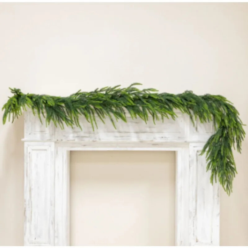 150 cm-es karácsonyi füzér mesterséges fenyő zöldfüzér vízálló karácsonyi dekoráció beltéri esküvői kellékekhez